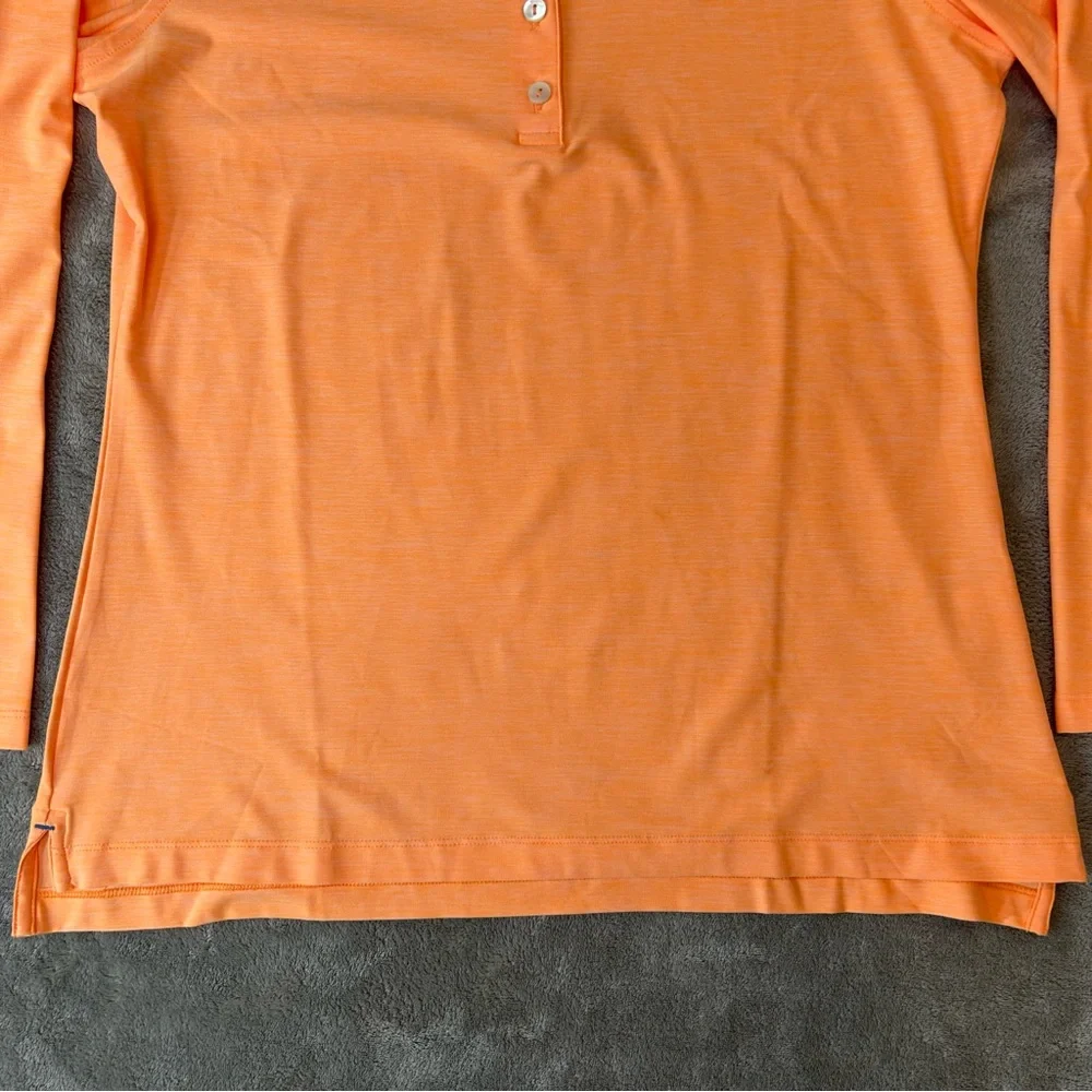 Peter Millar Long Sleeve Polo Shirt‎ Women's Crown Performance Orange Size M